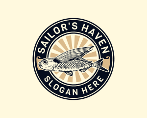 Seafood Flying Fish logo design