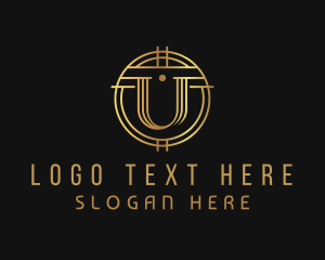 Golden - Tech Crypto Letter U logo design