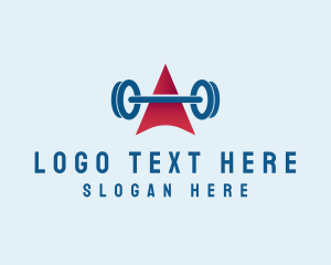 Weightlifting - Arrow Barbell Letter A logo design