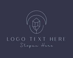 Healing Crystal - Crystal Moon Jewelry logo design