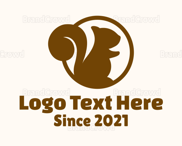 Baby Squirrel Silhouette Logo