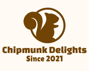 Chipmunk - Baby Squirrel Silhouette logo design