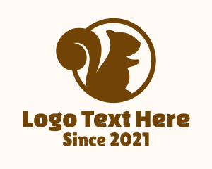 Brown - Baby Squirrel Silhouette logo design