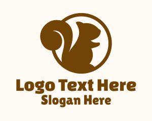 Baby Squirrel Silhouette Logo