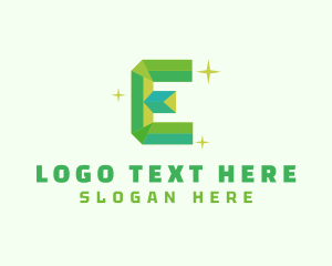 Sparkle - Shiny Gem Letter E logo design