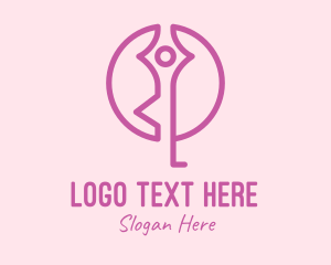 Purple - One Leg Yoga Pose logo design
