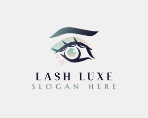 Floral Beauty Eyelashes logo design