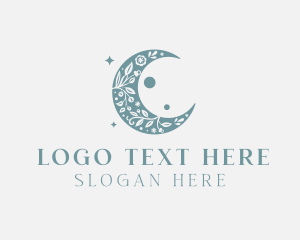 Yoga - Moon Floral Garden logo design