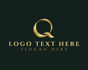 Metallic - Elegant Metallic Gold logo design
