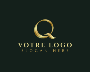 Vip - Elegant Metallic Gold logo design