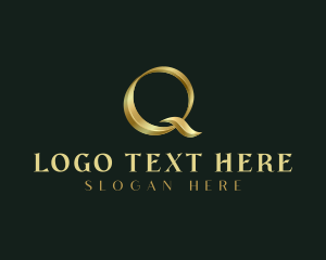 Premium - Elegant Gold Letter Q logo design