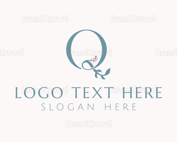 Botanical Gardening Letter Q Logo