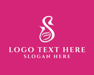 Peafowl - Twin Swan Letter S logo design
