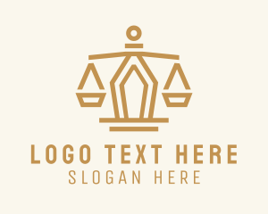 Court - Golden Law Scale logo design