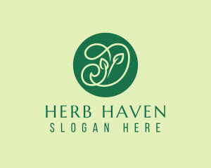 Herbs - Green Herbs Letter D logo design