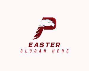Eagle Bird Wing Letter P Logo