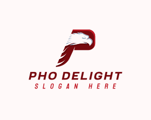 Eagle Bird Wing Letter P logo design