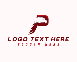 Bird - Eagle Bird Wing Letter P logo design
