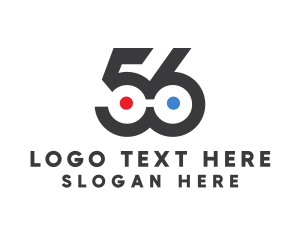Business - 3d Glasses Monogram Number 56 logo design