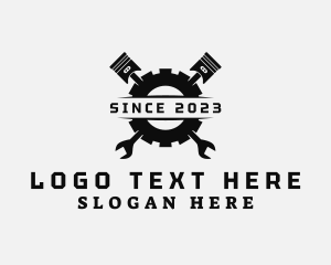 Garage - Wrench Cog Piston logo design