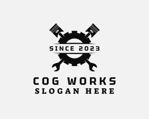 Wrench Cog Piston logo design