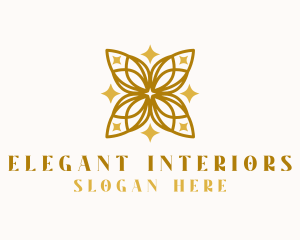 Gold Floral Wellness logo design