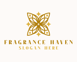 Gold Floral Wellness logo design