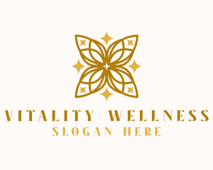 Gold Floral Wellness logo design