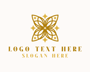 Gold Floral Wellness Logo