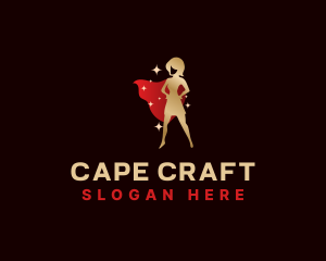 Superhero Lady Cape logo design