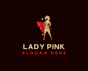 Superhero Lady Cape logo design