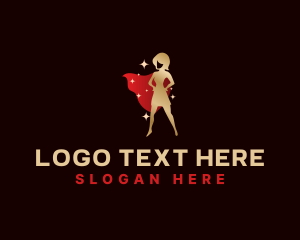 Superhero - Superhero Lady Cape logo design