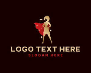 Cape - Superhero Lady Cape logo design