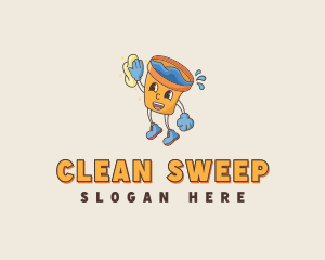 Custodian - Janitorial Cleaning Bucket logo design