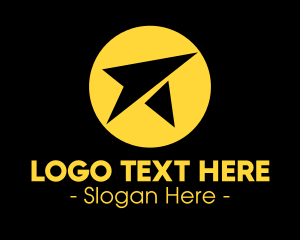 Plane - Yellow Paper Plane logo design
