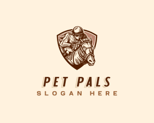 Racing Horse Stallion logo design