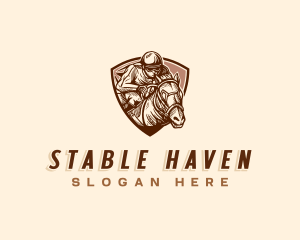 Racing Horse Stallion logo design