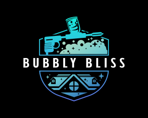 Sparkling Bubbles Pressure Washer logo design