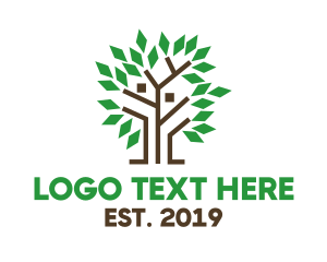 Tree - Modern Geometric Tree logo design