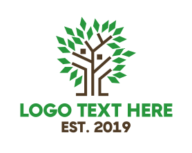 Modern - Modern Geometric Tree logo design