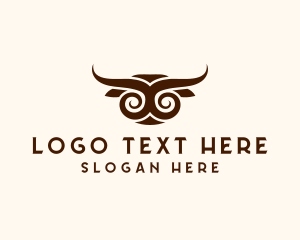 Silver Bull - Bull Horn Animal logo design