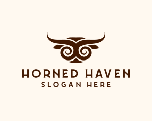 Bull Horn Animal logo design