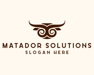 Bull Horn Animal logo design