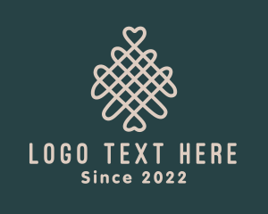 Interwoven - Interlaced Heart Thread logo design