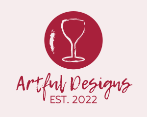 Wine Watercolor Paint  logo design