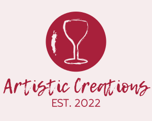 Wine Watercolor Paint  logo design