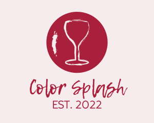 Wine Watercolor Paint  logo design