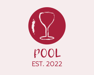 Drink - Wine Watercolor Paint logo design
