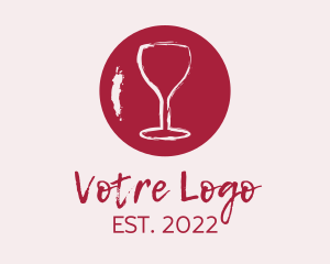 Bistro - Wine Watercolor Paint logo design