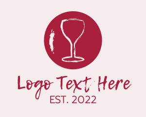 Bartender - Wine Watercolor Paint logo design